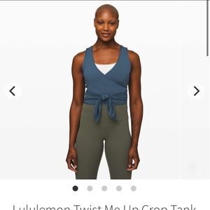 NWT Lululemon Twist Me Up Crop Tank Code Blue Sz 4